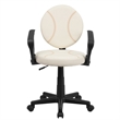 Flash Furniture Baseball Office Swivel Chair with Arms in Cream