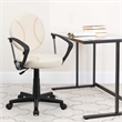 Flash Furniture Baseball Office Swivel Chair with Arms in Cream