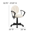 Flash Furniture Baseball Office Swivel Chair with Arms in Cream