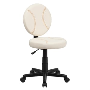Flash Furniture Baseball Office Swivel Chair in Cream