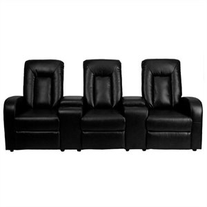 flash furniture eclipse leather reclining home theater seating in black