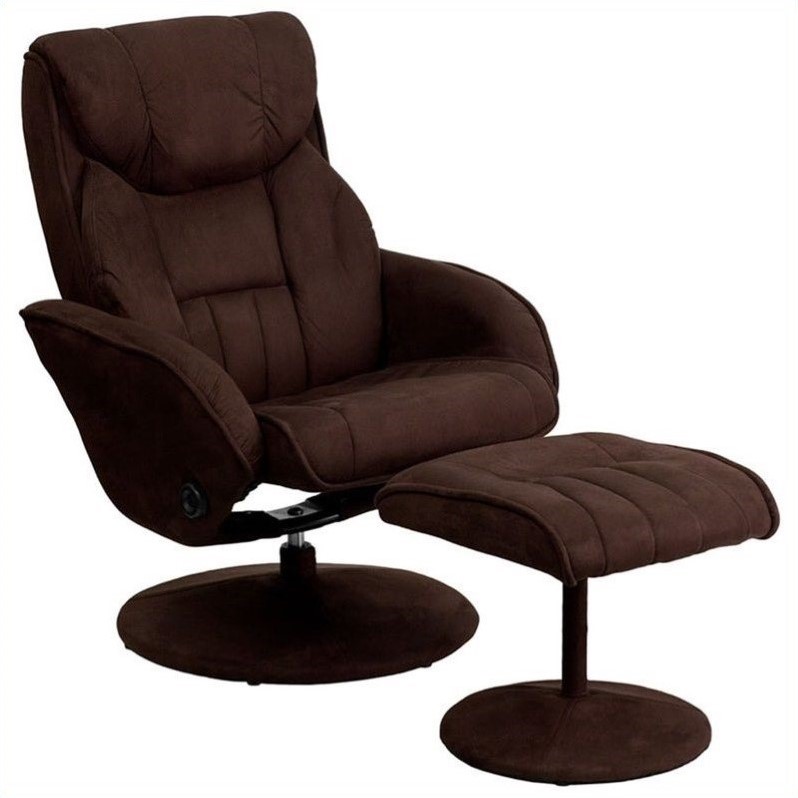 Peace of mind canal Asia Flash Furniture Contemporary Recliner and Ottoman in Dark Brown | Cymax  Business