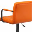 Flash Furniture Quilted Adjustable Bar Stool with Arms in Orange