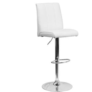 Flash Furniture Faux Leather Adjustable Bar Stool in White