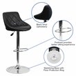 Flash Furniture Adjustable Quilted Bucket Seat Bar Stool in Black