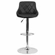 Flash Furniture Adjustable Quilted Bucket Seat Bar Stool in Black