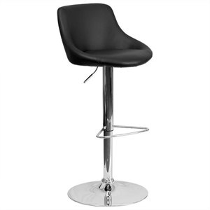 flash furniture contemporary chic faux leather adjustable bucket seat bar stool