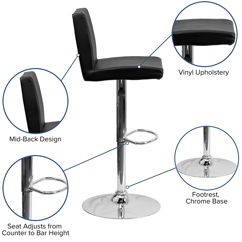 Flash Furniture Contemporary Bar Stool in Brown