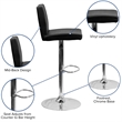 Flash Furniture Contemporary Bar Stool in Brown