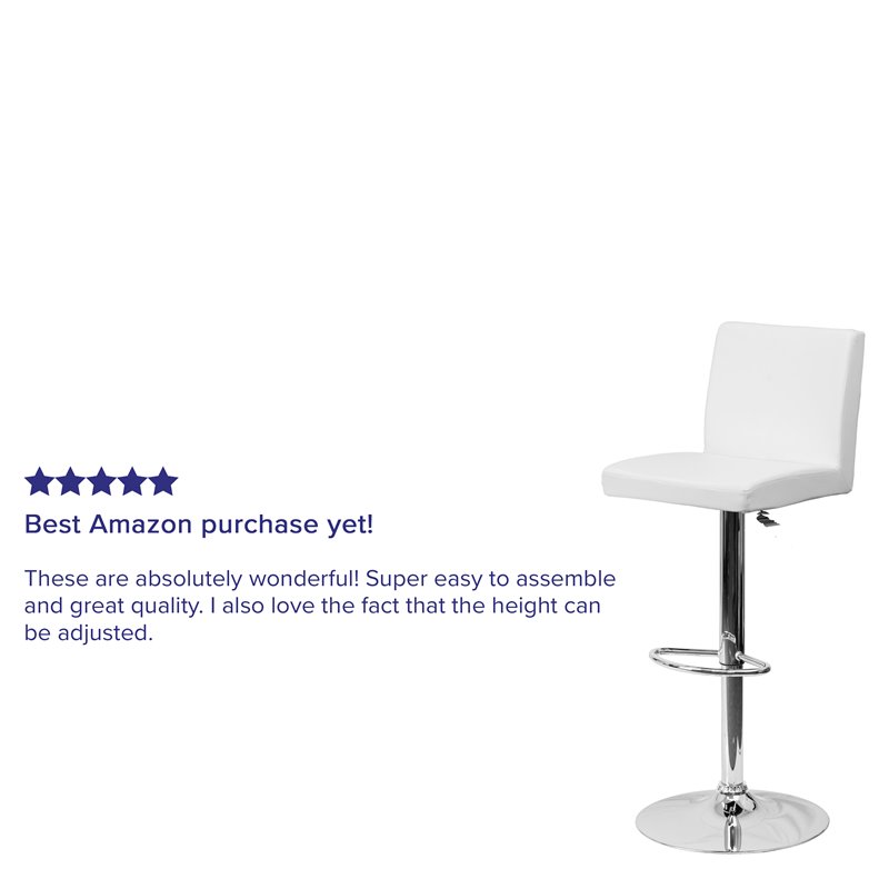 Flash Furniture Contemporary Bar Stool in White