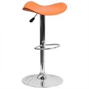 Flash Furniture 25&quot to 33&quot Contemporary Adjustable Bar Stool in Orange