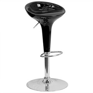 Adjustable Bar Stool in Glossy Black