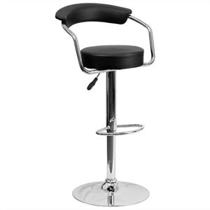 Flash Furniture 25&quot to 33&quot Adjustable Bar Stool with Arms in Black