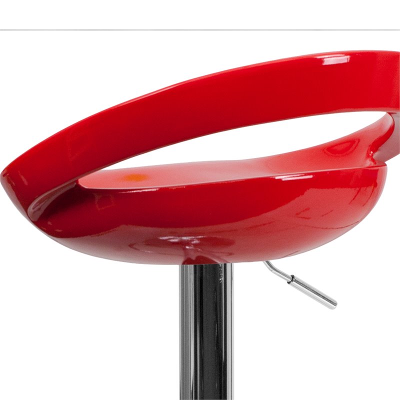 Flash Furniture 24 to 33 Stylish Adjustable Bar Stool in Red