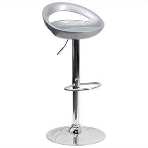 Flash Furniture 24&quot to 33&quot Stylish Adjustable Bar Stool in Silver