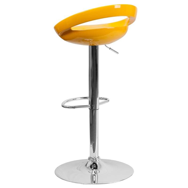 Flash Furniture 24" to 33" Stylish Adjustable Bar Stool in Yellow CH
