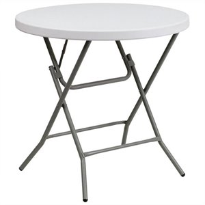 flash furniture contemporary waterproof plastic top non locking folding table in granite white