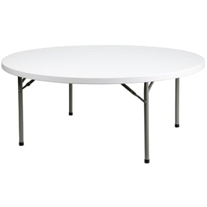 Flash Furniture 71&quot Plastic Folding Table in Granite White