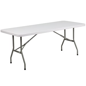 Flash Furniture 30&quot x 72&quot Plastic Folding Table in Granite White
