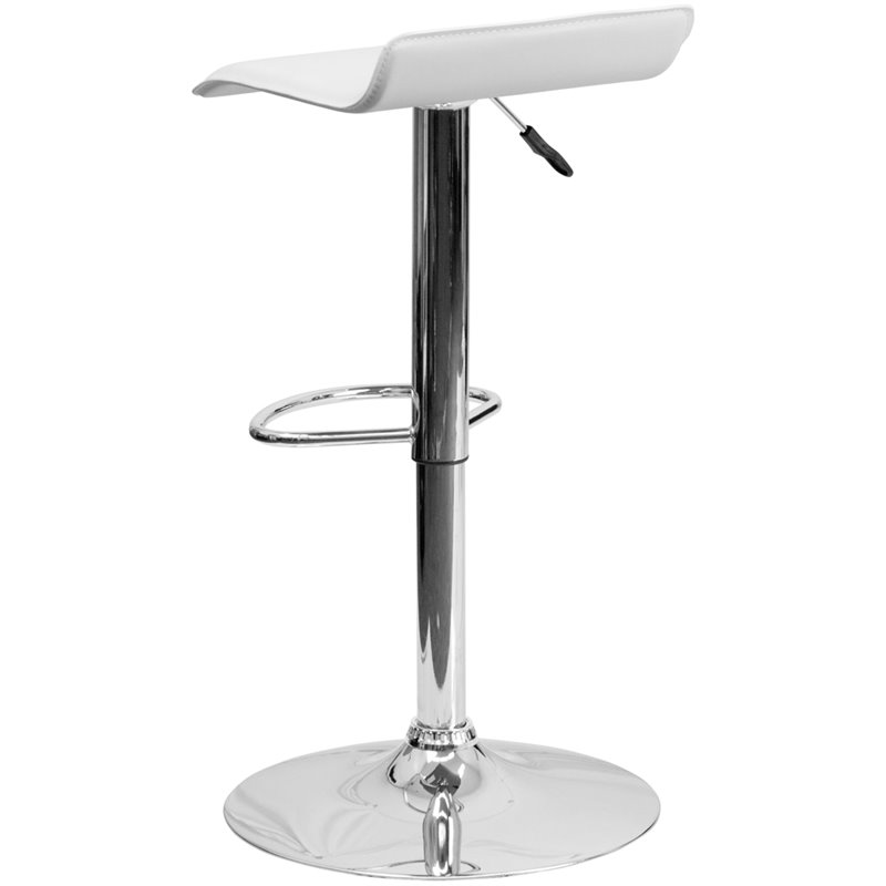 Flash Furniture 24 to 33 Mid Back Cozy Adjustable Bar Stool in White