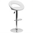 Flash Furniture 24&quot to 33&quot Rounded Back Adjustable Bar Stool in White