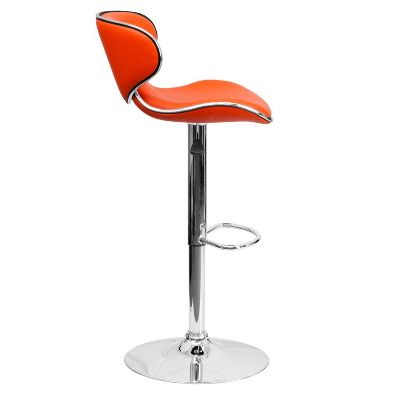 orange adjustable bar stool