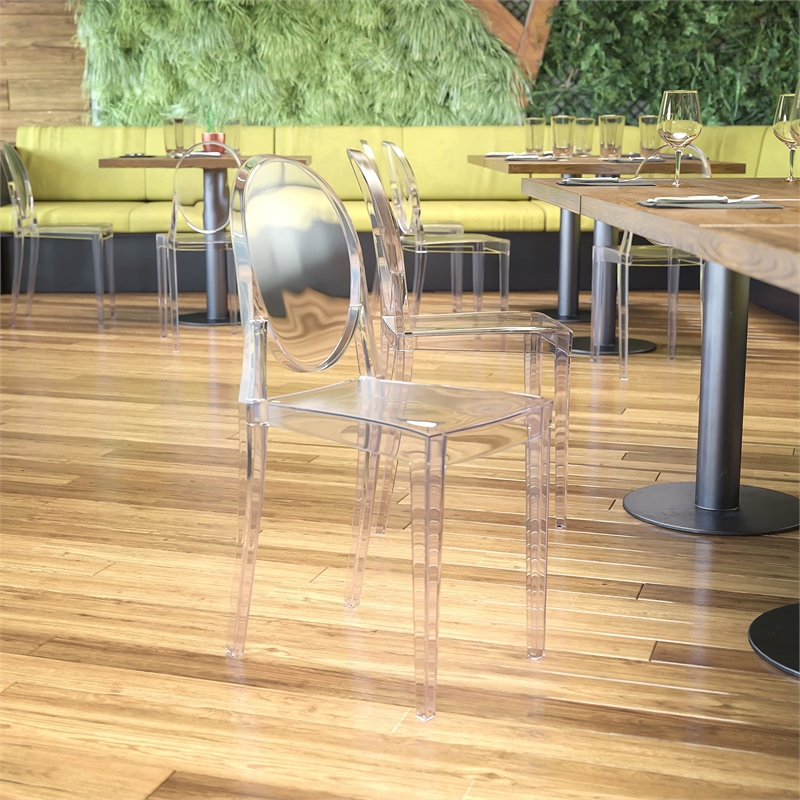 Flash Furniture Ghost Side Chair In Clear