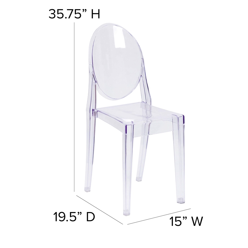 Flash Furniture Ghost Side Chair In Clear