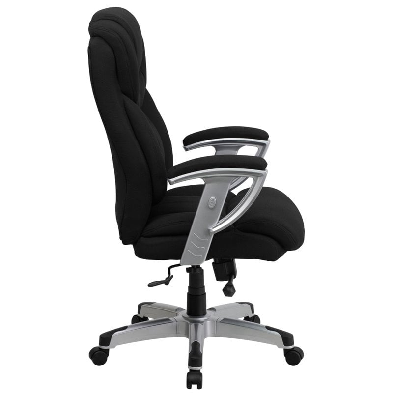 Tall Office Chair with Arms in Black - GO-1534-BK-FAB-GG