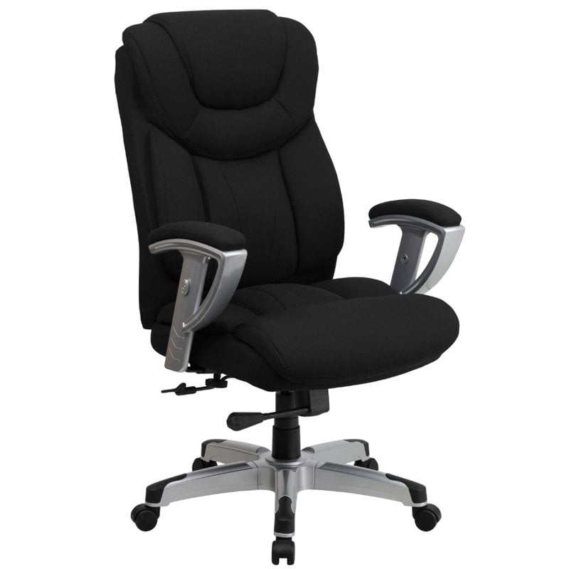 Flash Furniture High Back Black Fabric Executive Swivel Chair with Arms