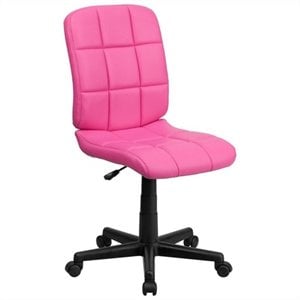 Flash Furniture Mid Back Quilted Office Swivel Chair in Pink