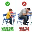 Flash Furniture 3 Pc Kids Folding Table Set In Blue