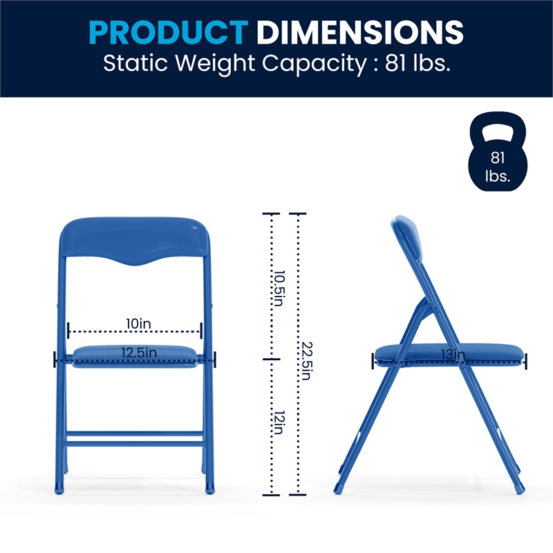 Flash Furniture 5 Pc Kids Folding Table Set In Blue