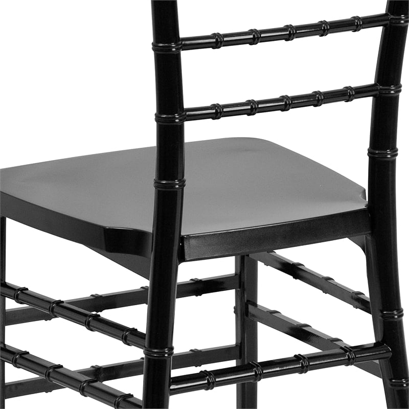 Flash Furniture Elegance Stacking Chiavari Dining Chair in Black