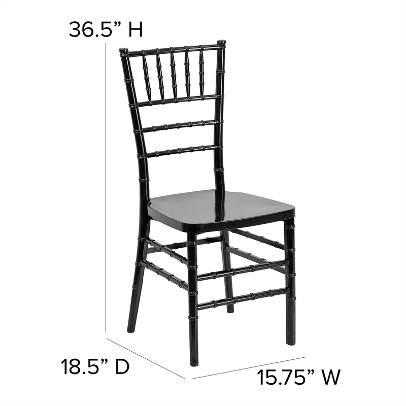 Flash Furniture Elegance Stacking Chiavari Dining Chair in Black