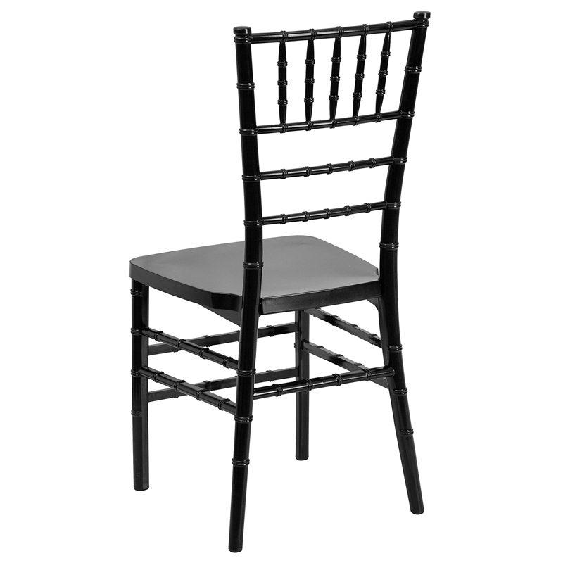 Flash Furniture Elegance Stacking Chiavari Dining Chair in Black
