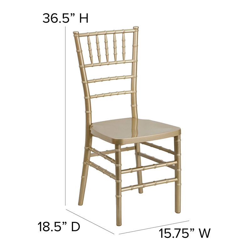 Flash Furniture Gold Resin Stacking Chiavari Dining Chair