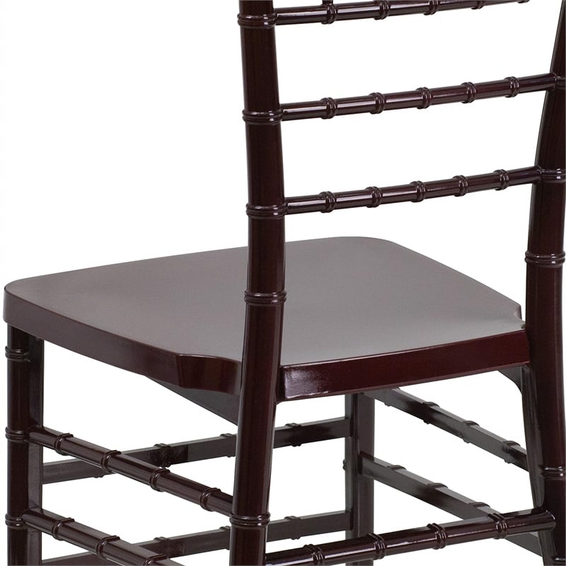 Flash Furniture Elegance Resin Stacking Chiavari Dining Chair in Mahogany