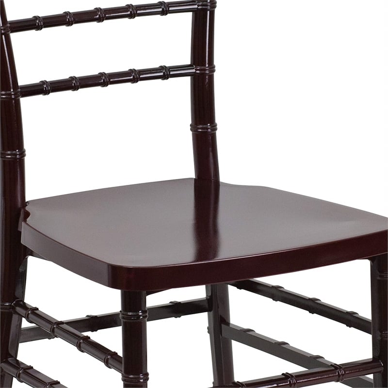 Flash Furniture Elegance Resin Stacking Chiavari Dining Chair in Mahogany