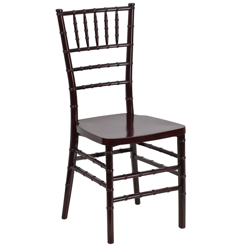 Flash Furniture Elegance Resin Stacking Chiavari Dining Chair in Mahogany