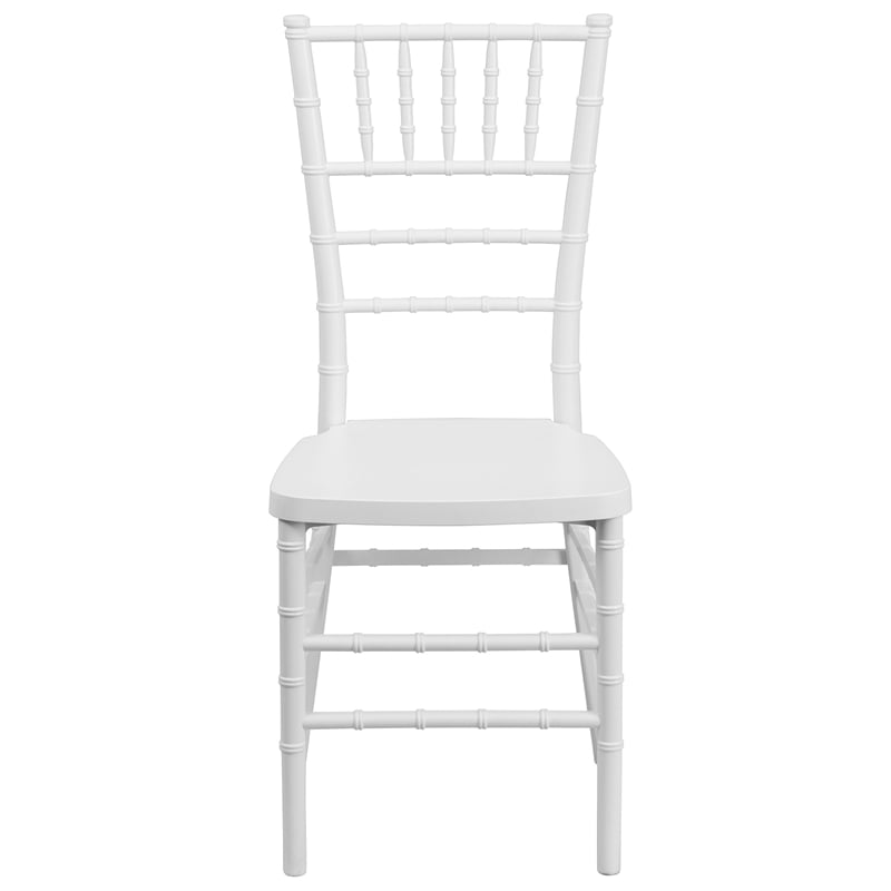 Flash Furniture Elegance Resin Stacking Chiavari Dining Chair in White