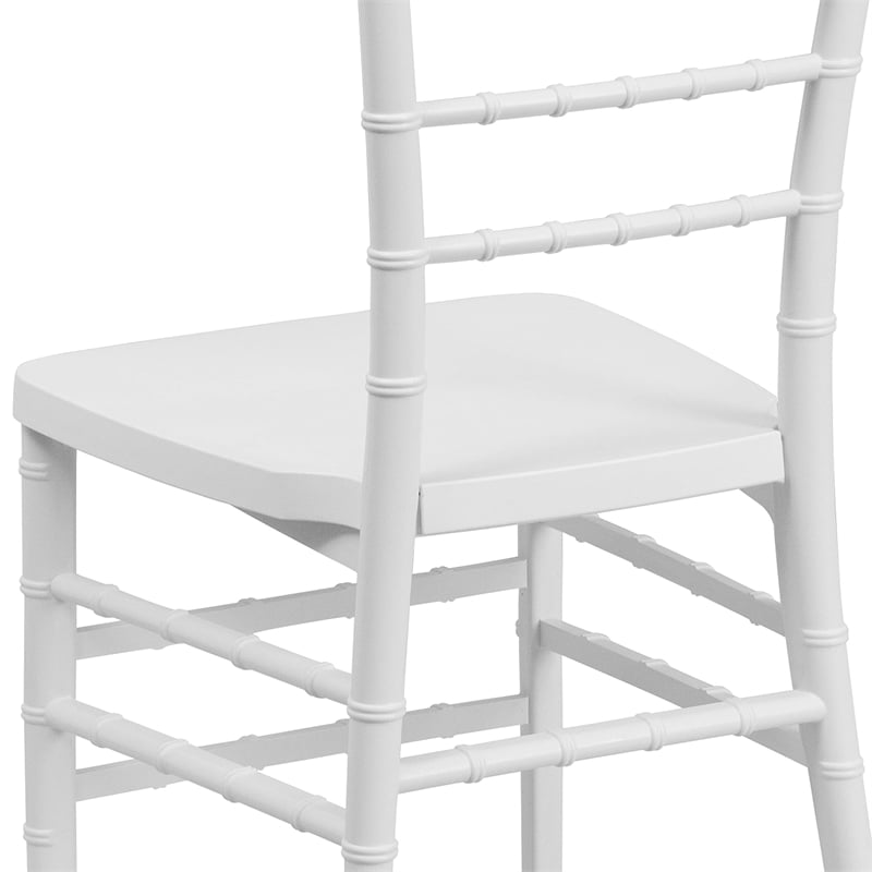 Flash Furniture Elegance Resin Stacking Chiavari Dining Chair in White