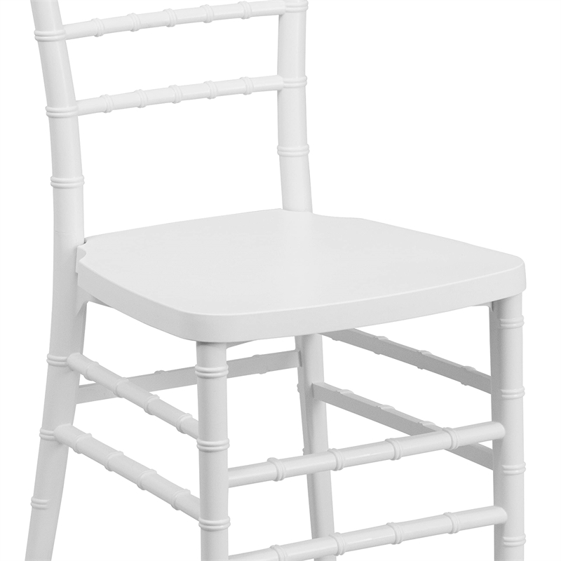 Flash Furniture Elegance Resin Stacking Chiavari Dining Chair in White