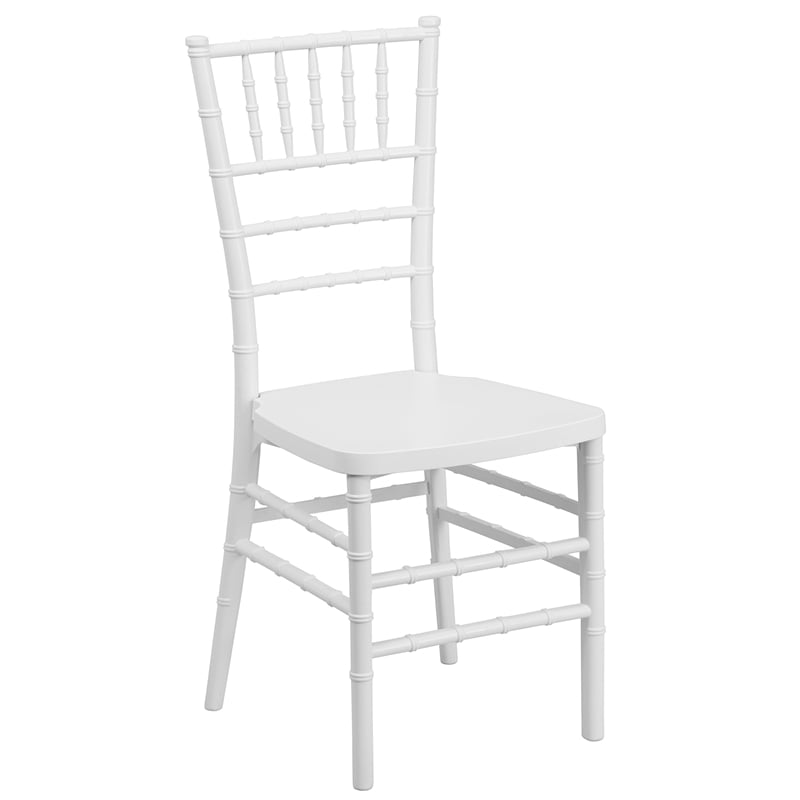 Flash Furniture Elegance Resin Stacking Chiavari Dining Chair in White