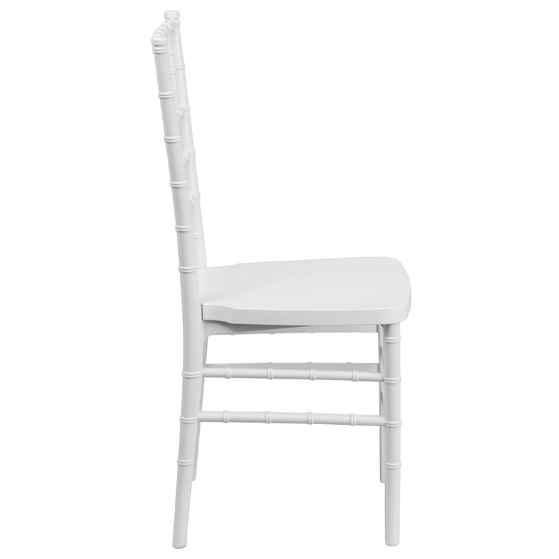 Flash Furniture Elegance Resin Stacking Chiavari Dining Chair in White