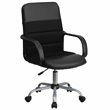 Flash Furniture Mid-Back Mesh and Leather Office Chair in Black