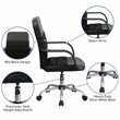Flash Furniture Mid-Back Mesh and Leather Office Chair in Black