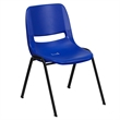Flash Furniture Hercules Ergonomic Shell Back Stacking Chair in Navy and Black