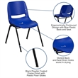 Flash Furniture Hercules Ergonomic Shell Back Stacking Chair in Navy and Black