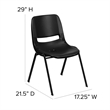 Flash Furniture Hercules Ergonomic Shell Back Stacking Chair in Black